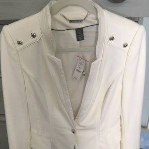 WHBM cream blazer with silver buttons